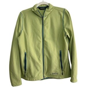 Eddie Bauer Women's Green Textured Full Zip Fleece Jacket Size Large